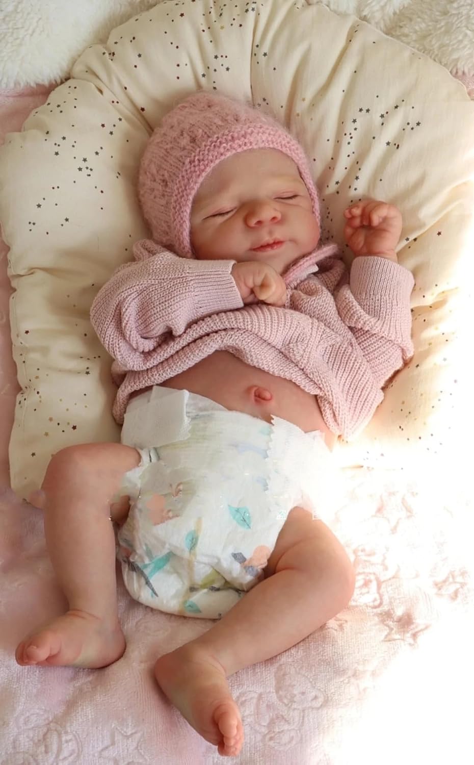Realistic Reborn Baby Dolls Girl 19 inch Sleeping Lifelike Newborn Baby Dolls, Real Life Baby Dolls with Cute Soft Vinyl Body for Kids Age 3 + - Image 4