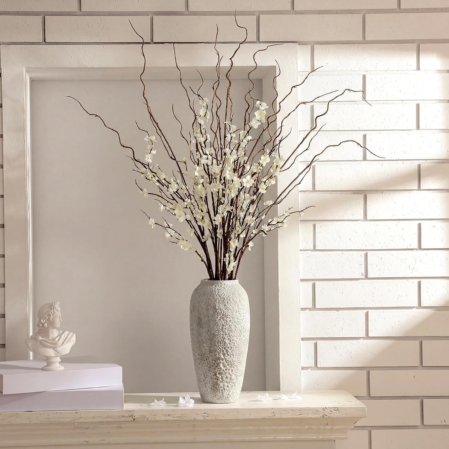 8 Pcs 38 Inch Artificial Flowers Cherry Blossom 45 Inch Curly Willow Branches for Spring Summer Indoor Decoration Faux Long Stem Silk Plum Blossom for Wedding Home Office Hotel Vase Decor - Image 6