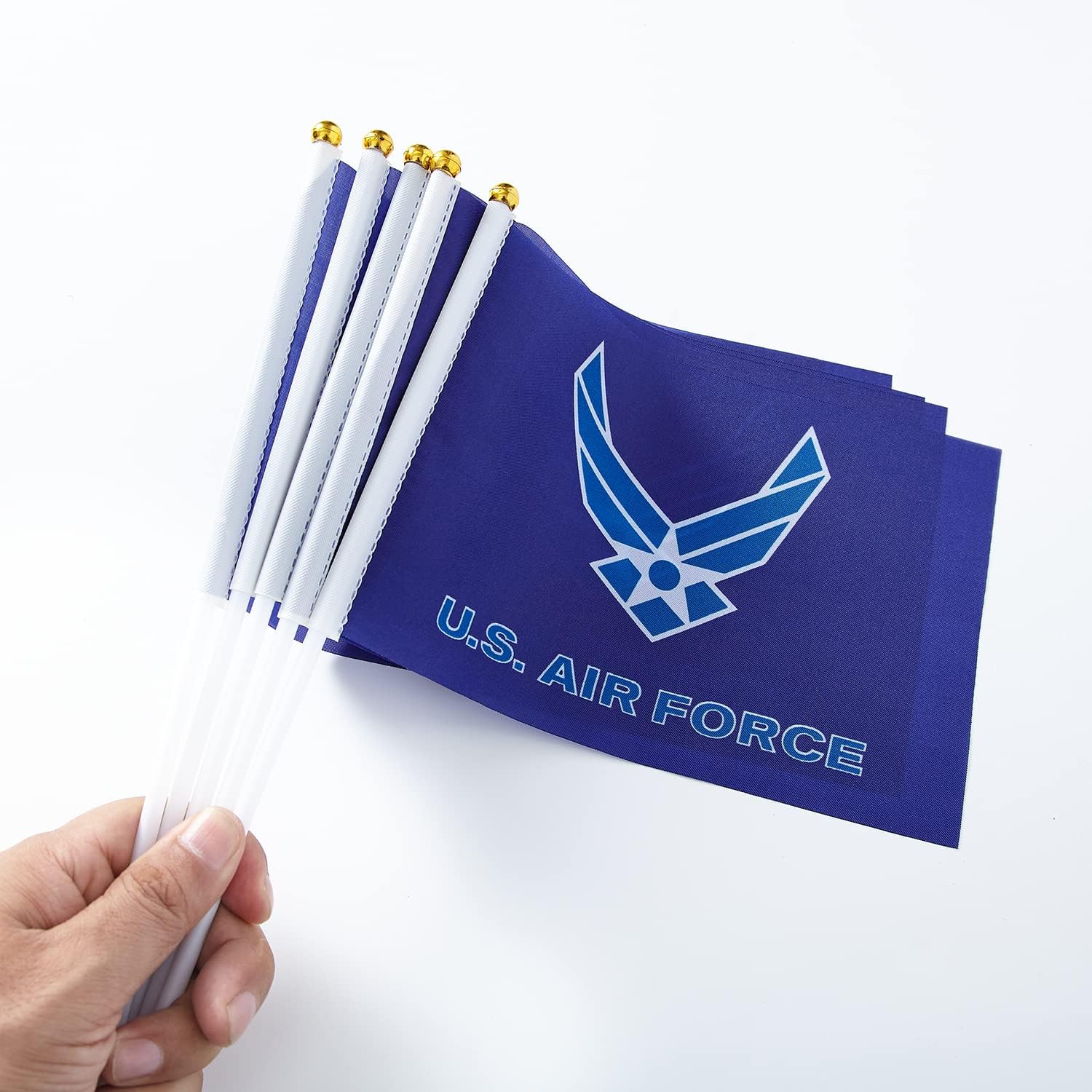 WXTWK 12 Pack American USA Air Force Wings Desk Flag Small Mini US Military Table Flags With Stand Base,United States Army Festival Events Celebration Decorations - Image 6