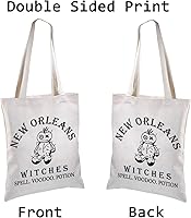 Vista 6 de BLUPARK Divertida bolsa de mano de bruja espeluznante regalo de viaje de brujas de Nueva Orleans Bolsa de compras de hechizos