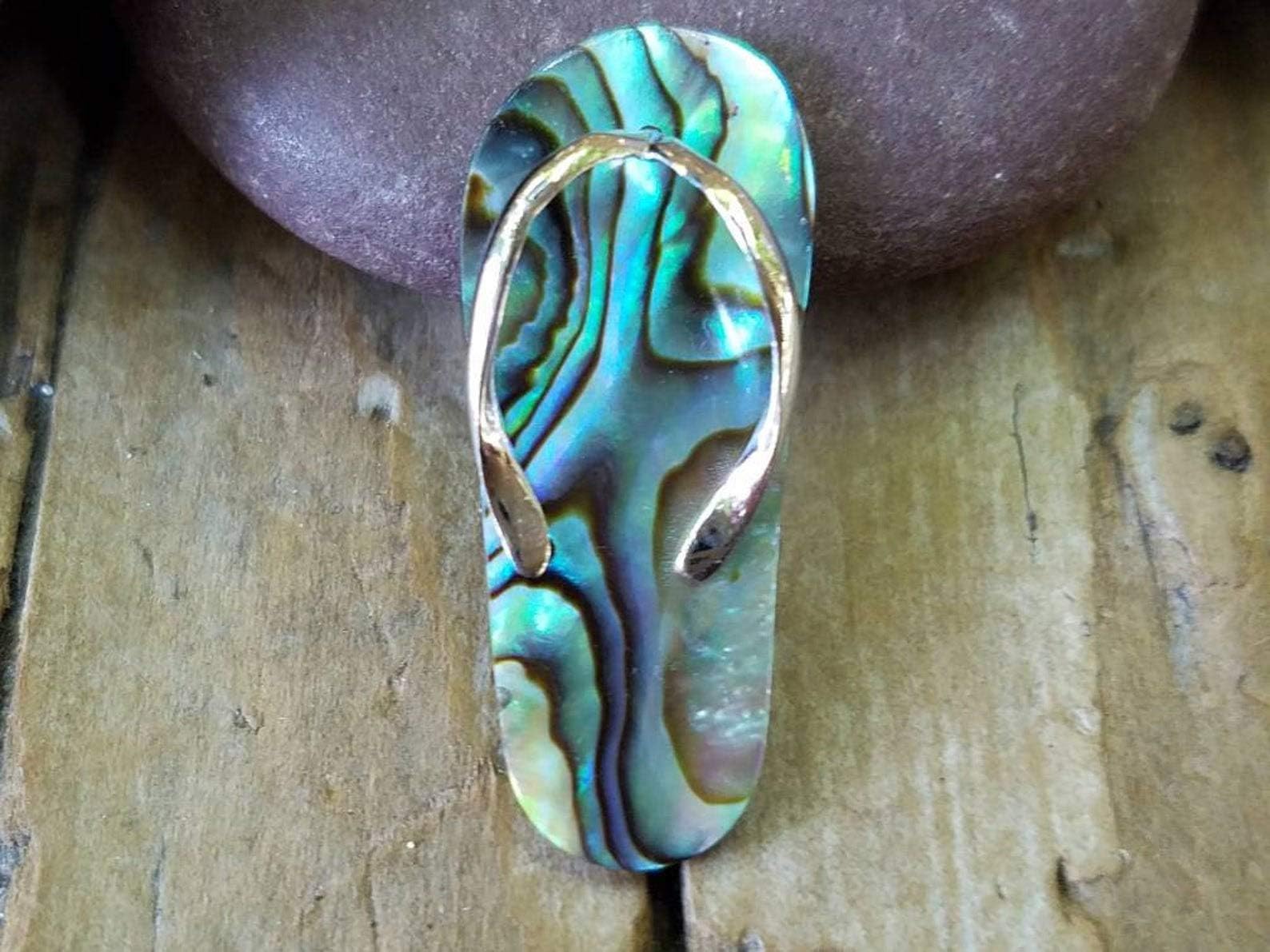ABALONE AND STERLING SILVER SANDAL CHARM