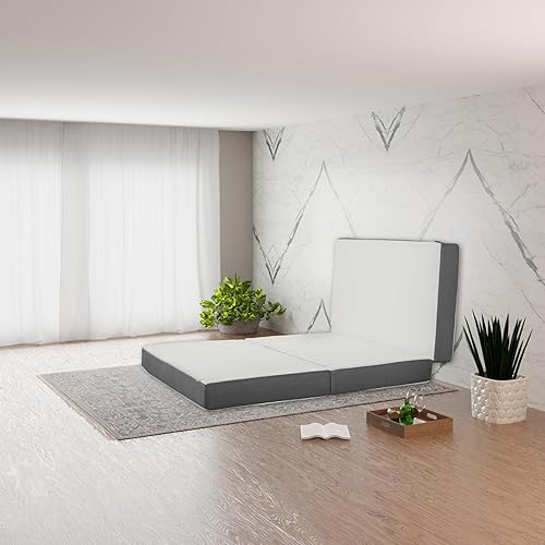 Miniatura 2 de Nutan, Colchón portátil de espuma viscoelástica de gel triple plegable de 5 pulgadas, malla transpirable, ultrasuave, almohadilla para cuna, funda