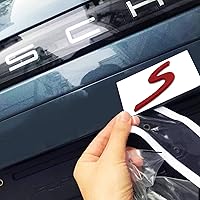 Vista 4 de S - Insignia de emblema para Porsche 911 Cayenne Carrera Turbo Panamera Boxster (S-Rojo)