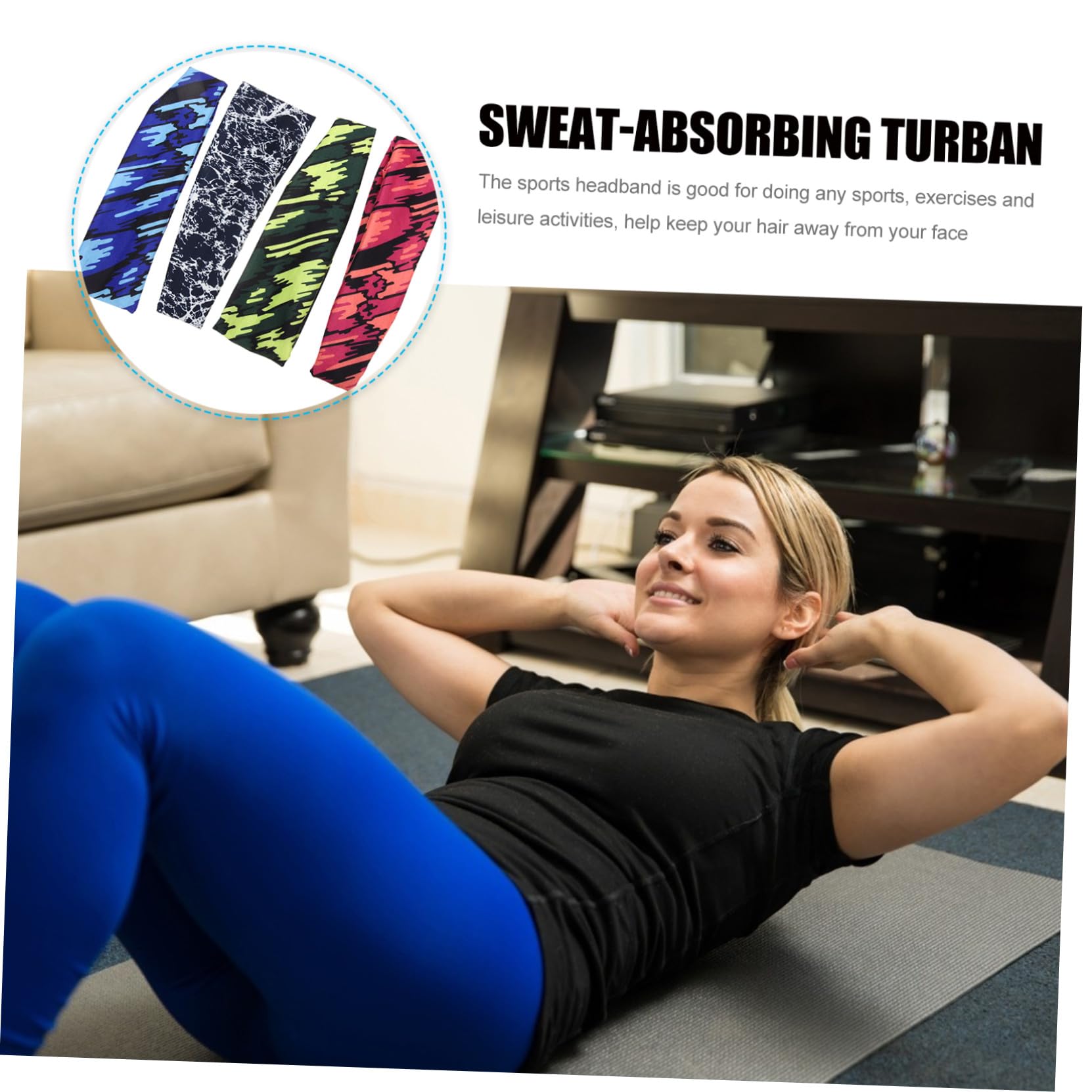 Toddmomy Bandana Sportiva Per Il Sudore Fascia Impacco Per La Testa Del Sudore Banda Per Fasce Per Yoga Sportive Fasce Atletiche Fibra Di Poliestere