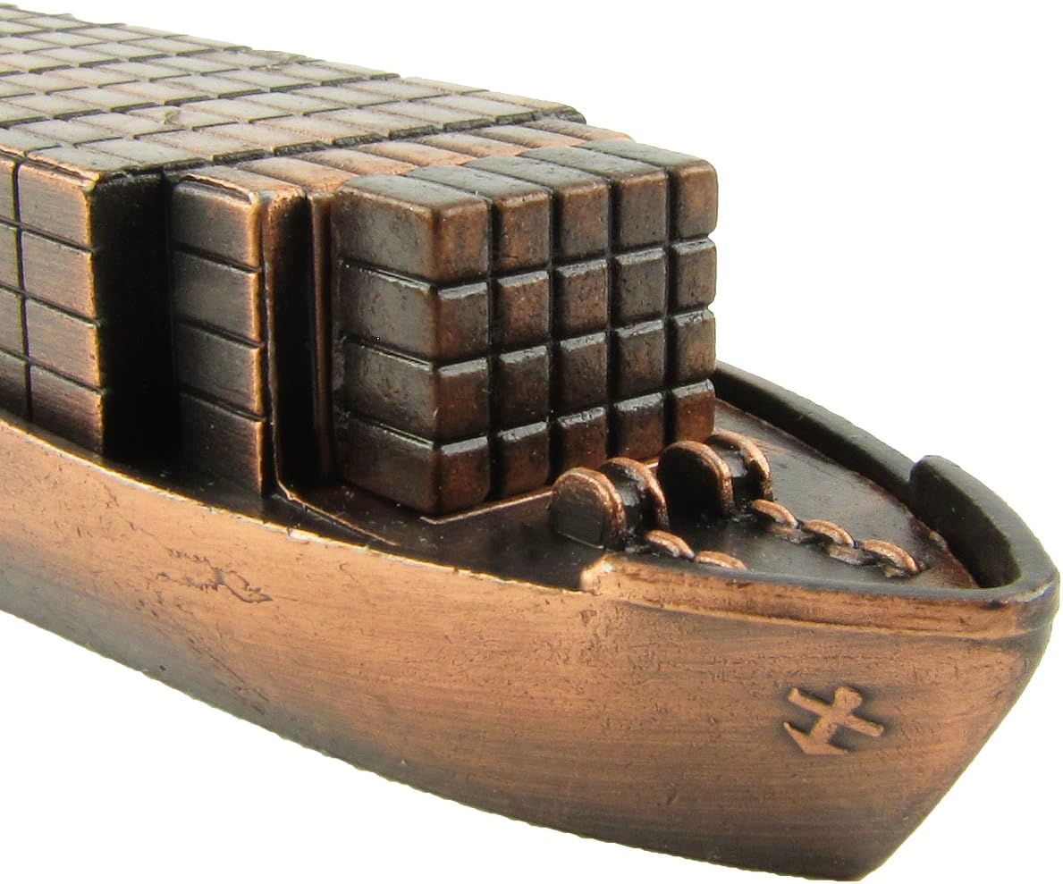Bronze Metal Container Cargo Ship Replica Die Cast Novelty Toy Pencil