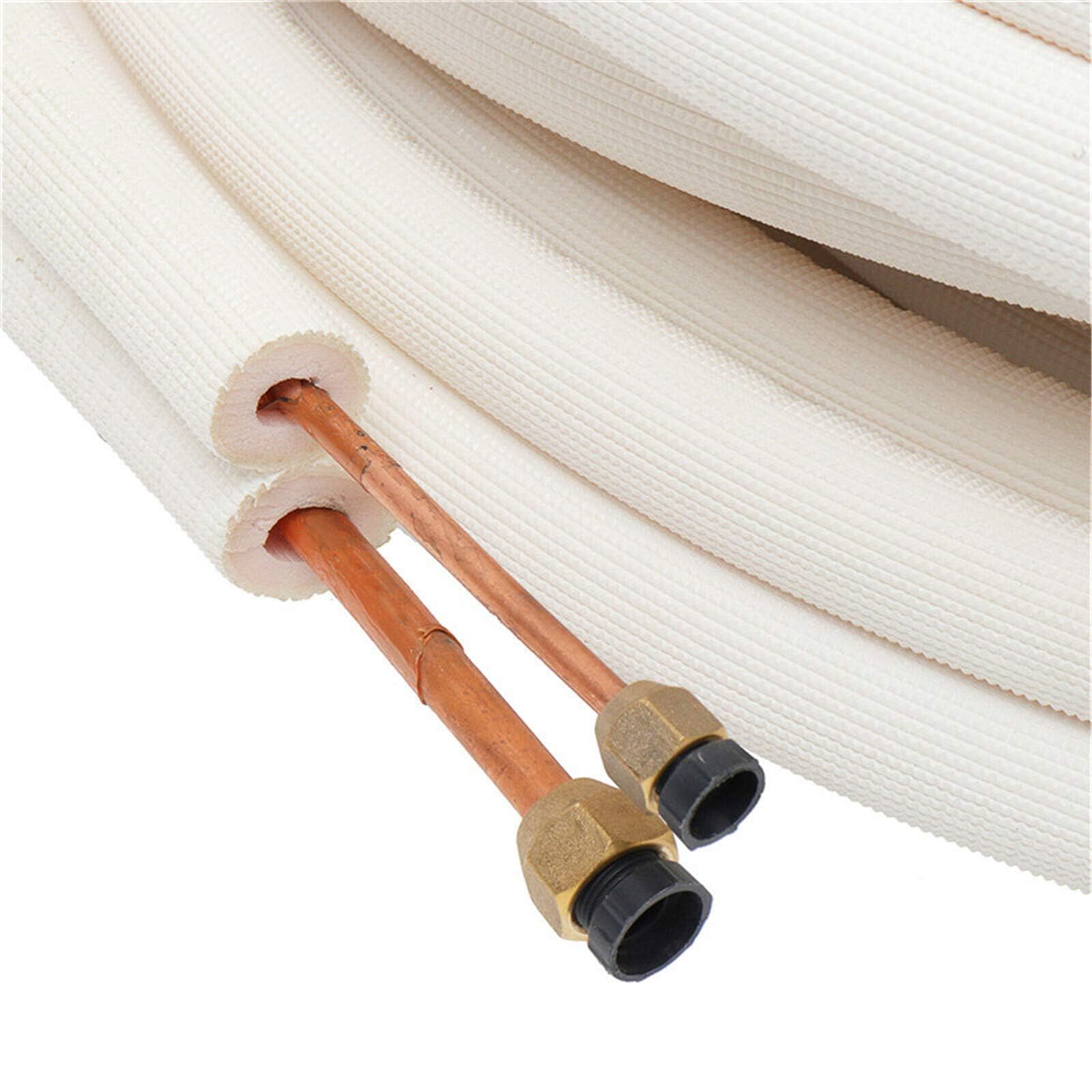 1/4 Zoll und 3/8 Zoll (6,35 mm und 9,52 mm) isoliertes Kupferrohr für Klimaanlagen, Doppelspiralrohr, Paar (5)