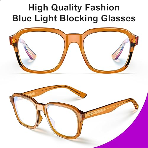 Miniatura 4 de VISOONE BENNETT - Gafas cuadradas de gran tamaño con bloqueo de luz azul para computadora para mujeres y hombres