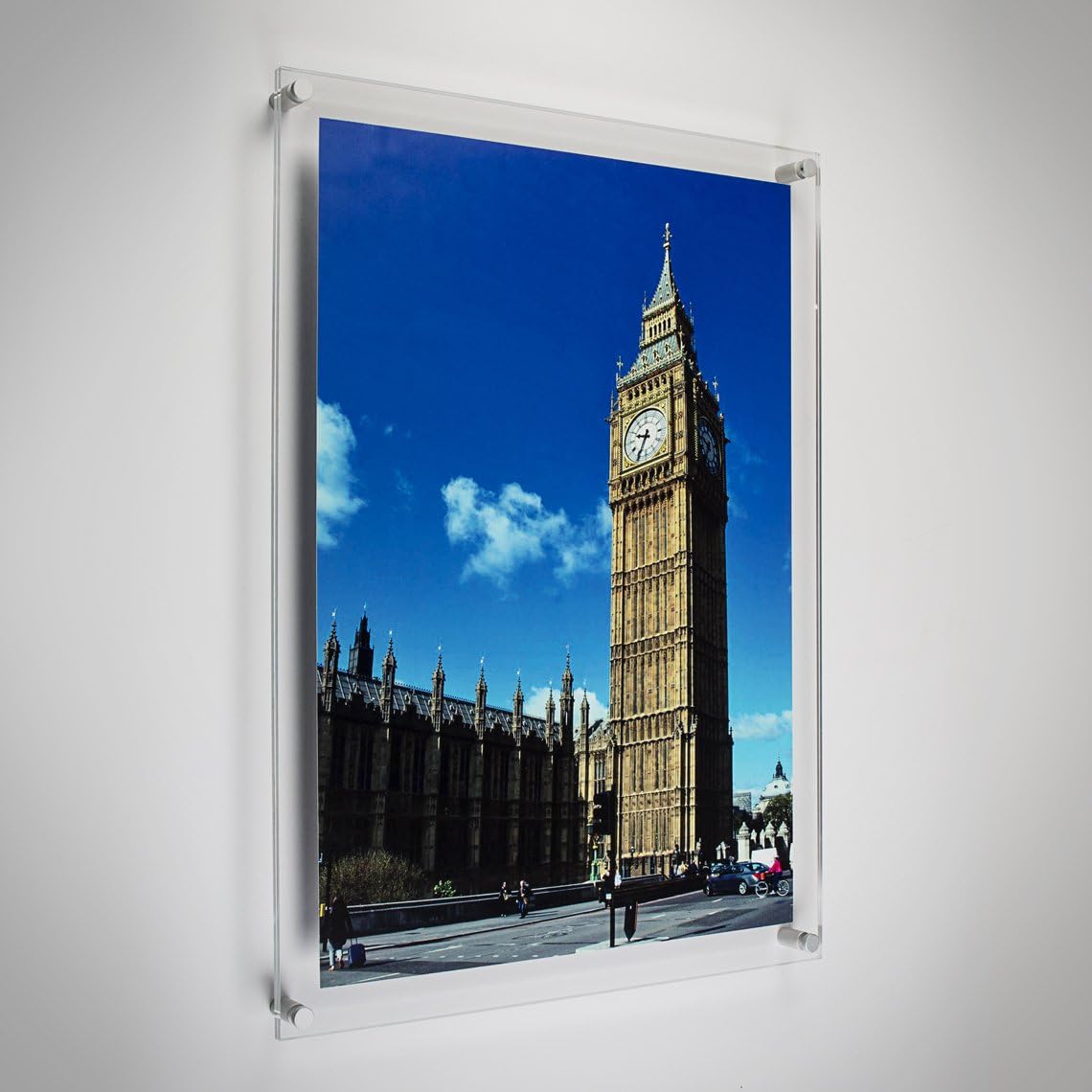 LUMINATI Wall Mounted Clear Acrylic Photo Picture Frame | Wall Mounting Poster Display - A5 Print - UK