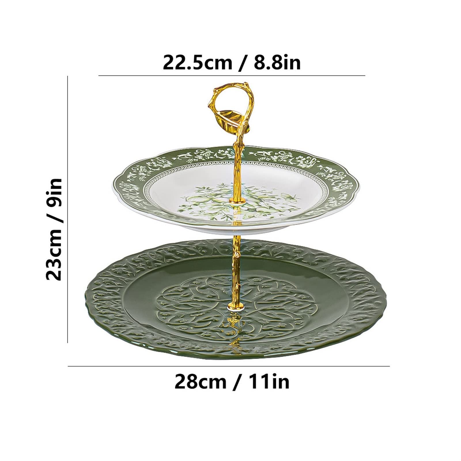 PEVSCO Obstschalen Obstteller Neue chinesische handbemalte Keramik Obstschale Home Living Room Decor Double-Layer Porzellan Dessertteller Dessertteller Obstteller Obstgemüseschalen
