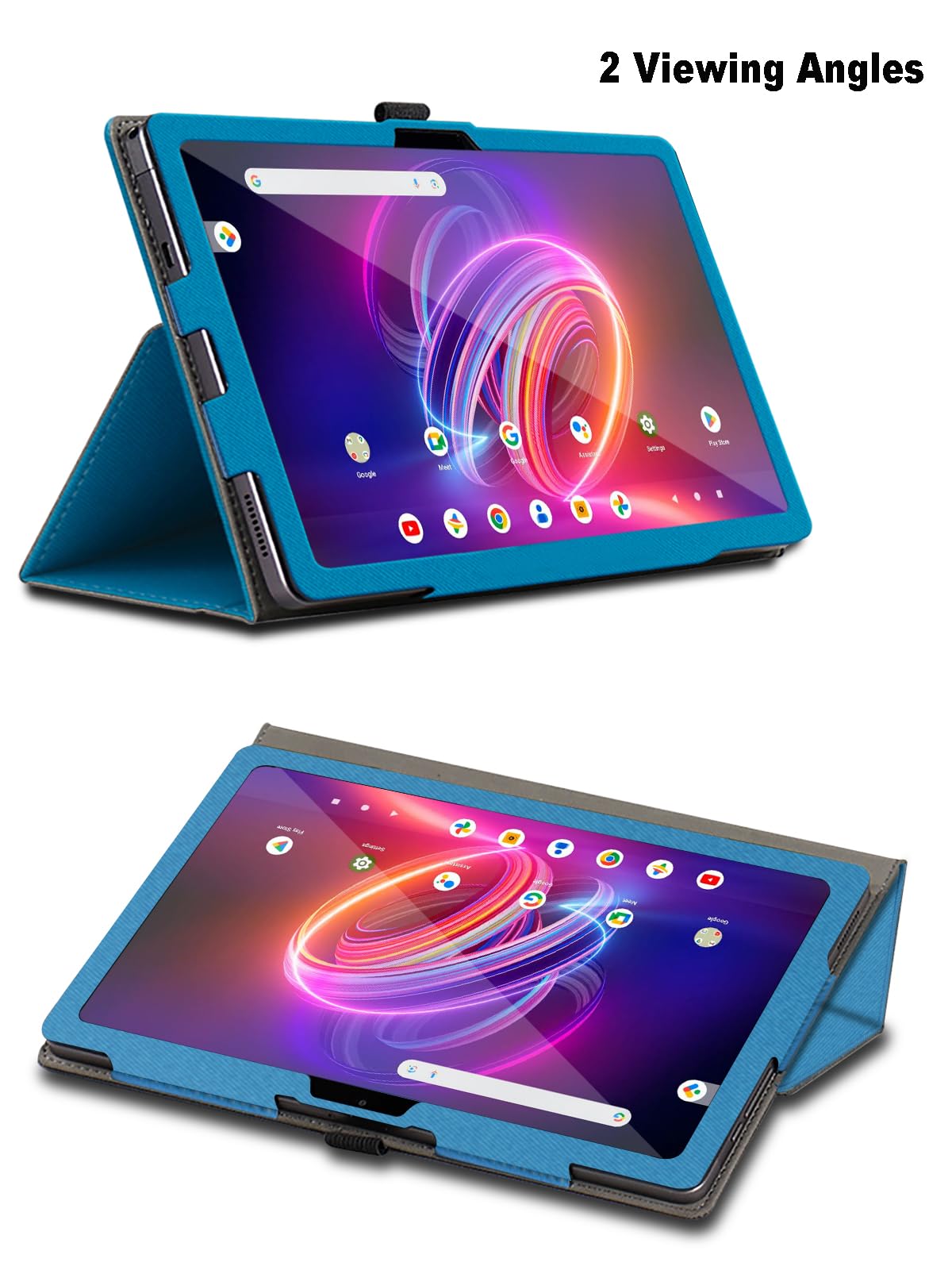 Étui Pour Acer Iconia Tab V11 11 Pouces, Acer Iconia Tab V11-11 Coque Tablette, Housse De Protection Avec Support Pliable, Porte-Crayon Et Dragonne, Protection Totale. (Bleu Clair