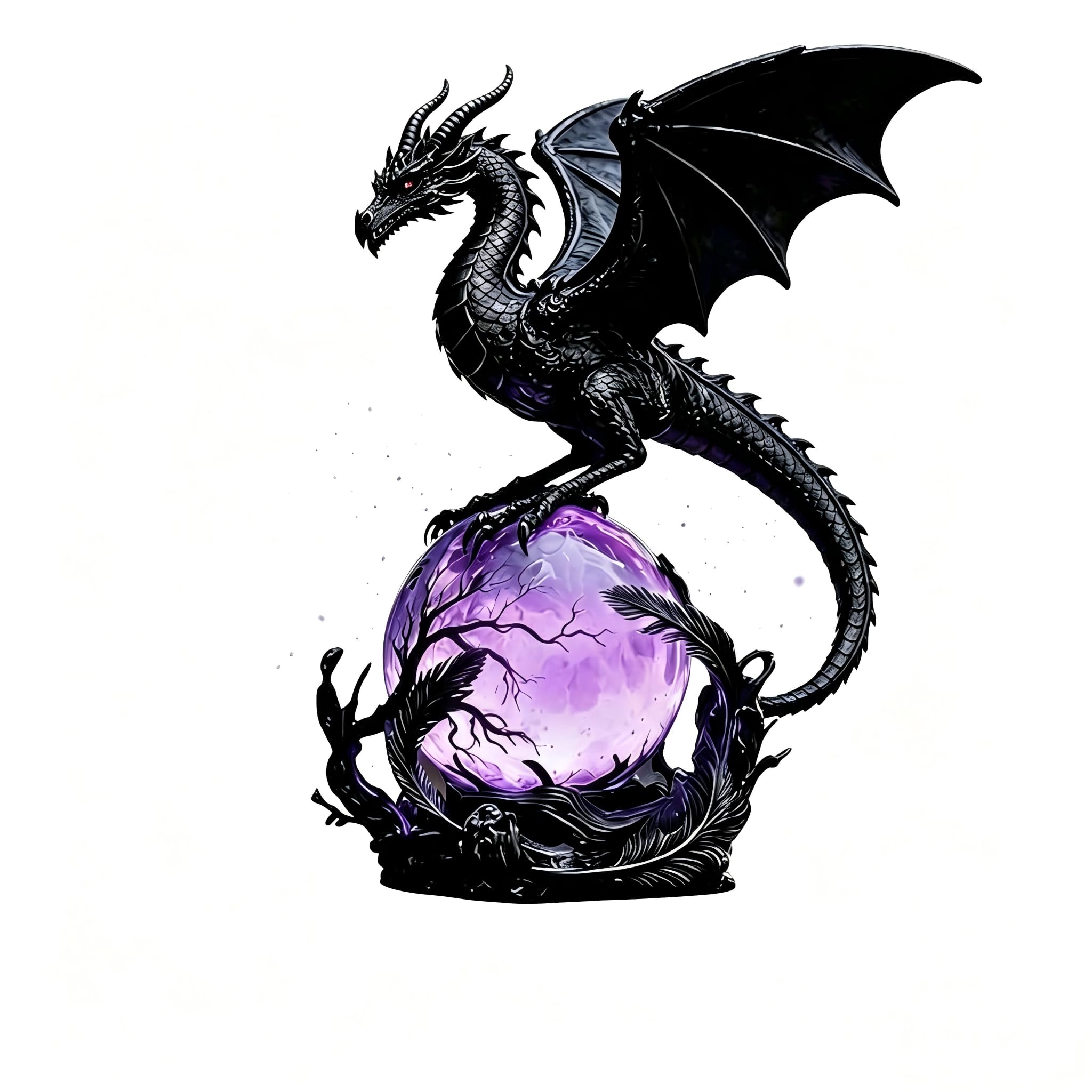 Sttlejura Gothic Dragon Night Light, Fantasy Ball Lamp for Bedside Tables, Desks, Bookshelves and Medieval Room Decor