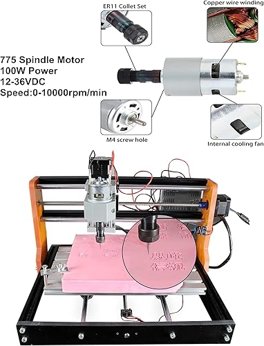 Miniatura 3 de CNCTOPBAOS - Router CNC 3018-PRO mejorado para grabado, máquina de grabado de 300x180x45mm con interruptores de límite, parada de emergencia,