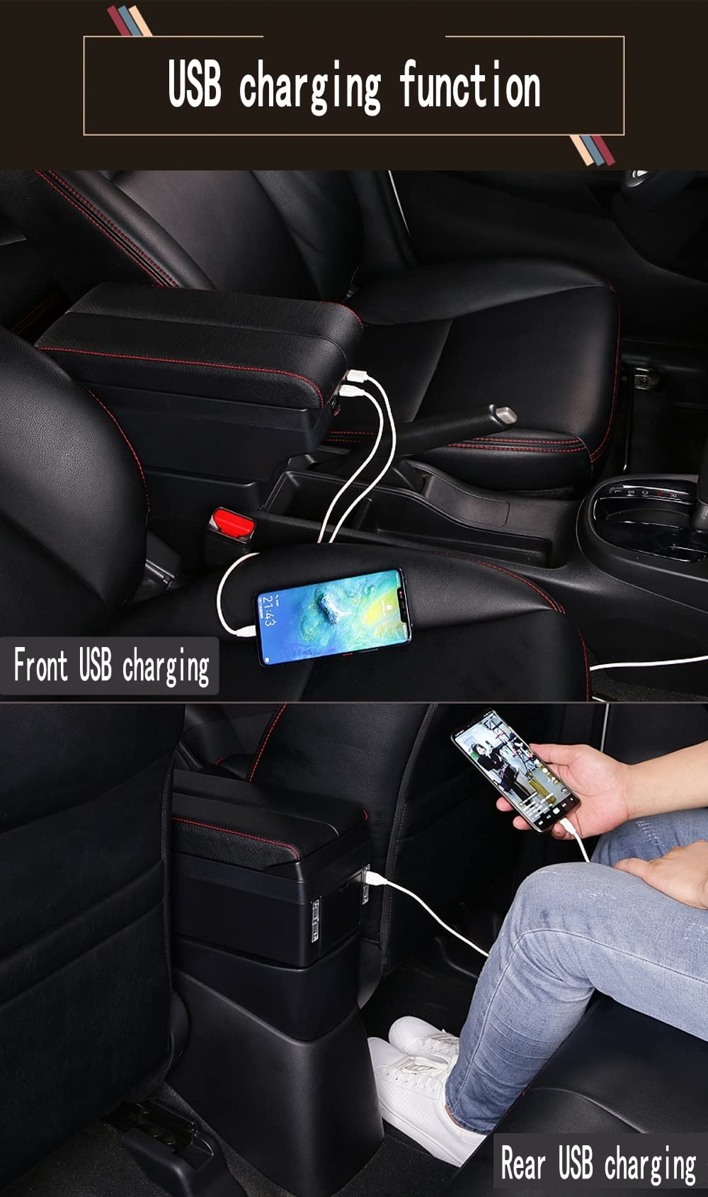 Accoudoir/boîte à Gants Supplémentaire Pour Suzuki Swift (2005-2021) - Rangement Console Centrale Avec Couvercle à Fermeture Magnétique - 8