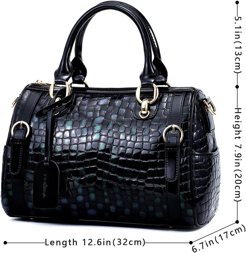 Genuine Leather Satchel Tote Bag Top Handle Handbag Women Designer Shoulder Bags Leopard Large Capacity Cross Body Bag - Image 3