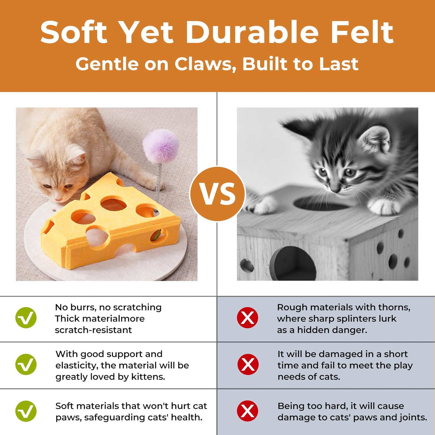 Cat Puzzle Toy with Balls & Spring Teaser – Felt Cat Toy Box for Indoor Cats, Suction Cup Base, Treat Puzzle for Solo Play, Mental Stimulation, Self Play, Hunting & Enrichment (Yellow) image 6 of 7 B0F9STDQFF