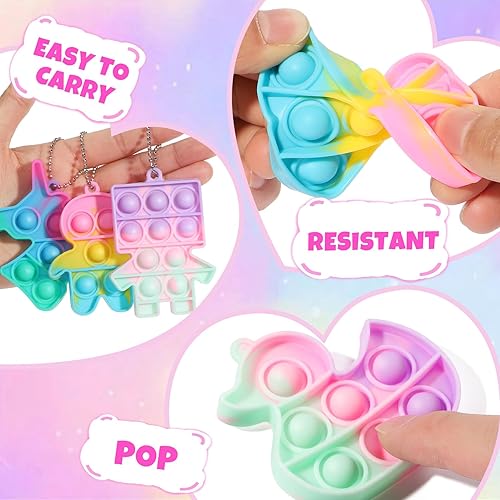 Miniatura 2 de Asoulin Recuerdos de fiesta para niños de 8 a 12 años, 24 paquetes de juguetes antiestrés de unicornio pop y tarjetas de regalo, regalo de