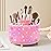 Diesisa Bling Diamond 360 Makeup Brush Holder Organizer, Rotating Makeup Brush Organizer,5 Slot Make up Brushes Cup for Cosmetics, Vanity Desktop Organizer, Gift for Women Teen Girls- Diamond Pink