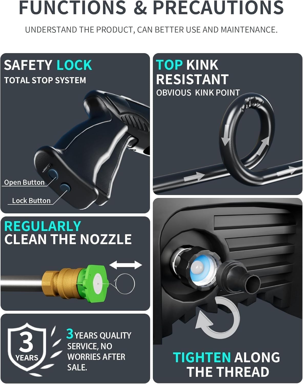 User applying foam with the pressure washer's foam cannon attachment.