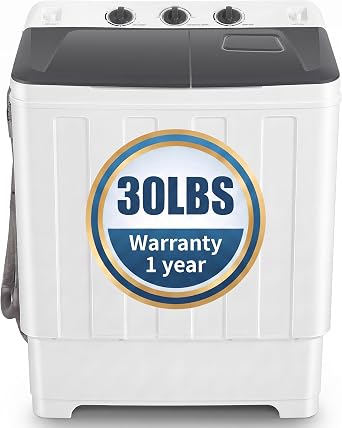 Nictemaw Portable Washing Machine, 30Lbs Capacity Twin Tub with Drain Pump