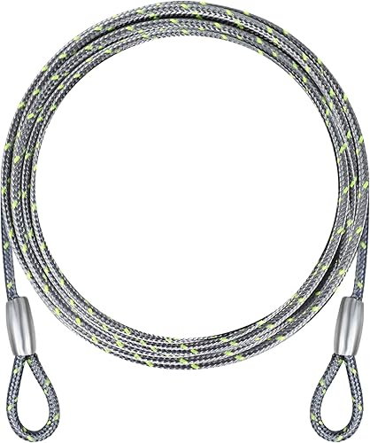 Miniatura 11 de Cable de acero de seguridad de 0.13 pulgadas, 4/6/10/15 pies de longitud, cable de bloqueo de bicicleta, cable de acero inoxidable con bucles para