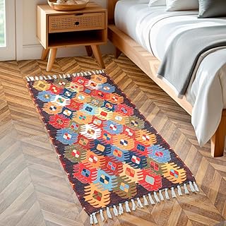 Chindi Handmade Printed Modern Dhurrie/ Rugs /Carpet for Living Room / Drawing room Enhanced Decor for Bedroom (HD_Desgin1_2 x 5)