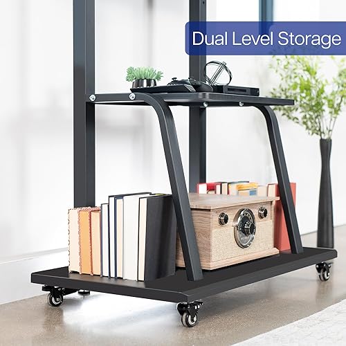 Miniatura 6 de VIVO Carrito de TV móvil resistente para pantallas de 42 a 100 pulgadas de hasta 330 libras LCD LED OLED 4K Smart Flat and Curved Panels Max 800x600