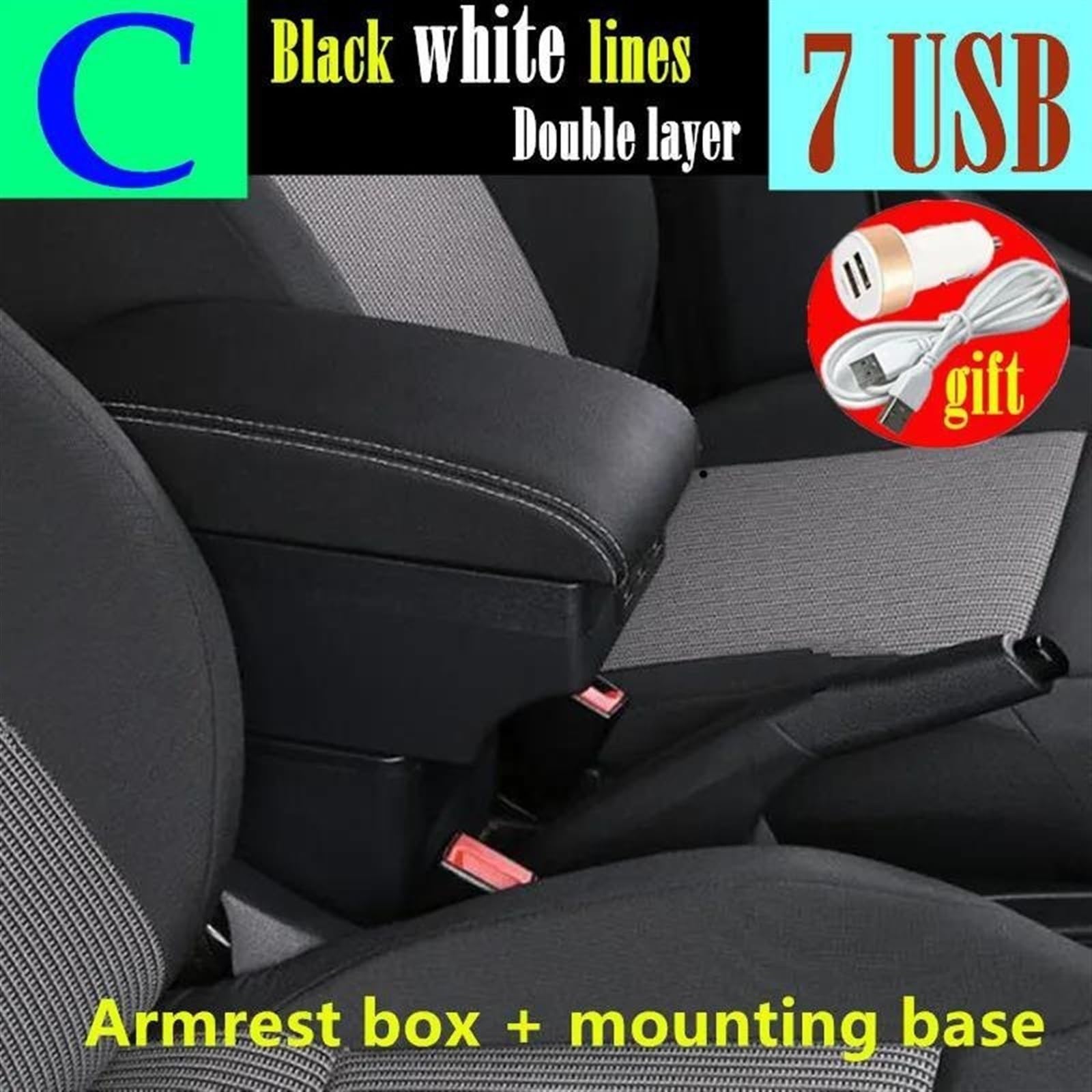 Reposabrazos Para Citroen C3 C4, Caja De Reposabrazos, Consola Central