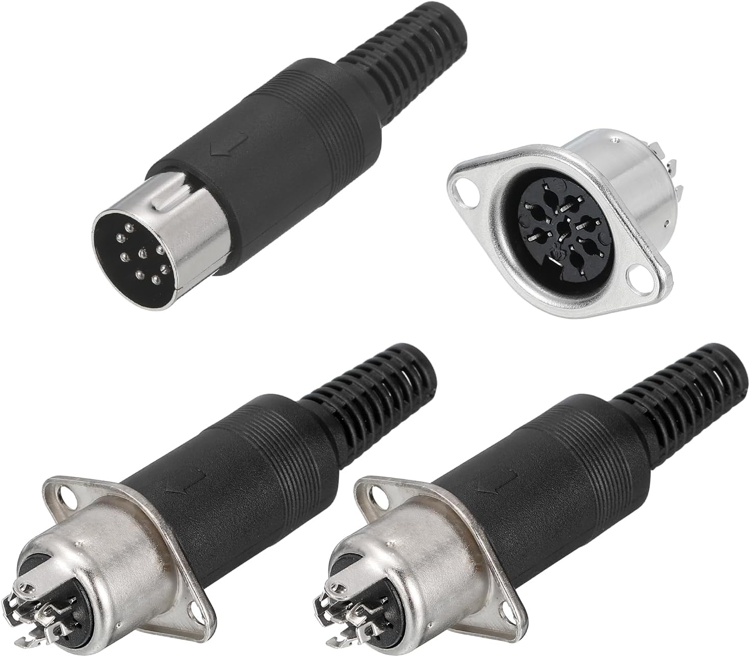 Meccanixity Conector Macho DIN 8 Pines + Adaptador Hembra Panel