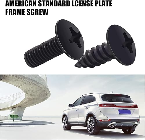 Miniatura 4 de Juego de 8 tornillos inoxidables para placa de matrícula, pernos antirrobo antivibraciones, sujetadores de montaje autorroscantes para cubierta de