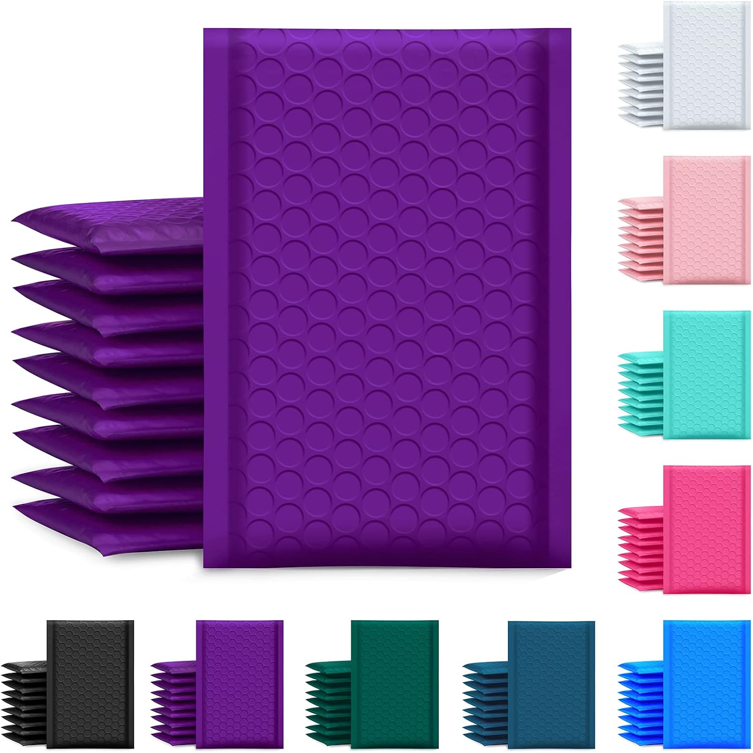 UCGOU Bubble Mailers 4x8 Inch Purple 100 Pack Poly Padded Envelopes Small Business Mailing Packages Opaque Self Seal Boutique Shipping Bags Bubble Mailer
