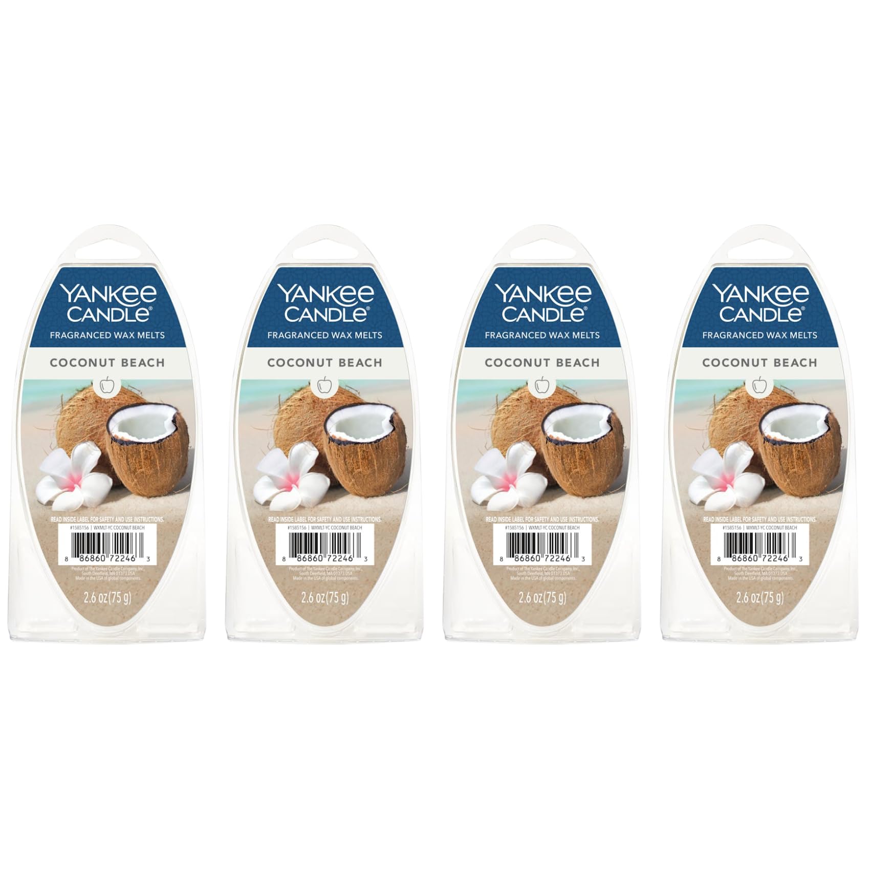 Yankee Candle Fragranced Wax Melts, Coconut Beach Tropical Scent