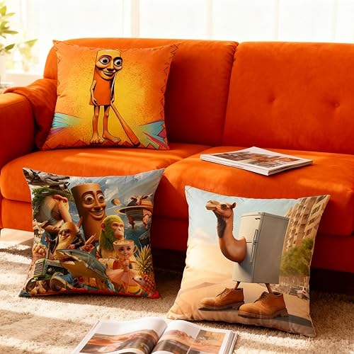 Miniatura 4 de Fundas de almohada italianas Brainrot de 18 x 18 pulgadas, juego de 4 fundas de cojín Itlian Brainrot para decoración del hogar para el hogar