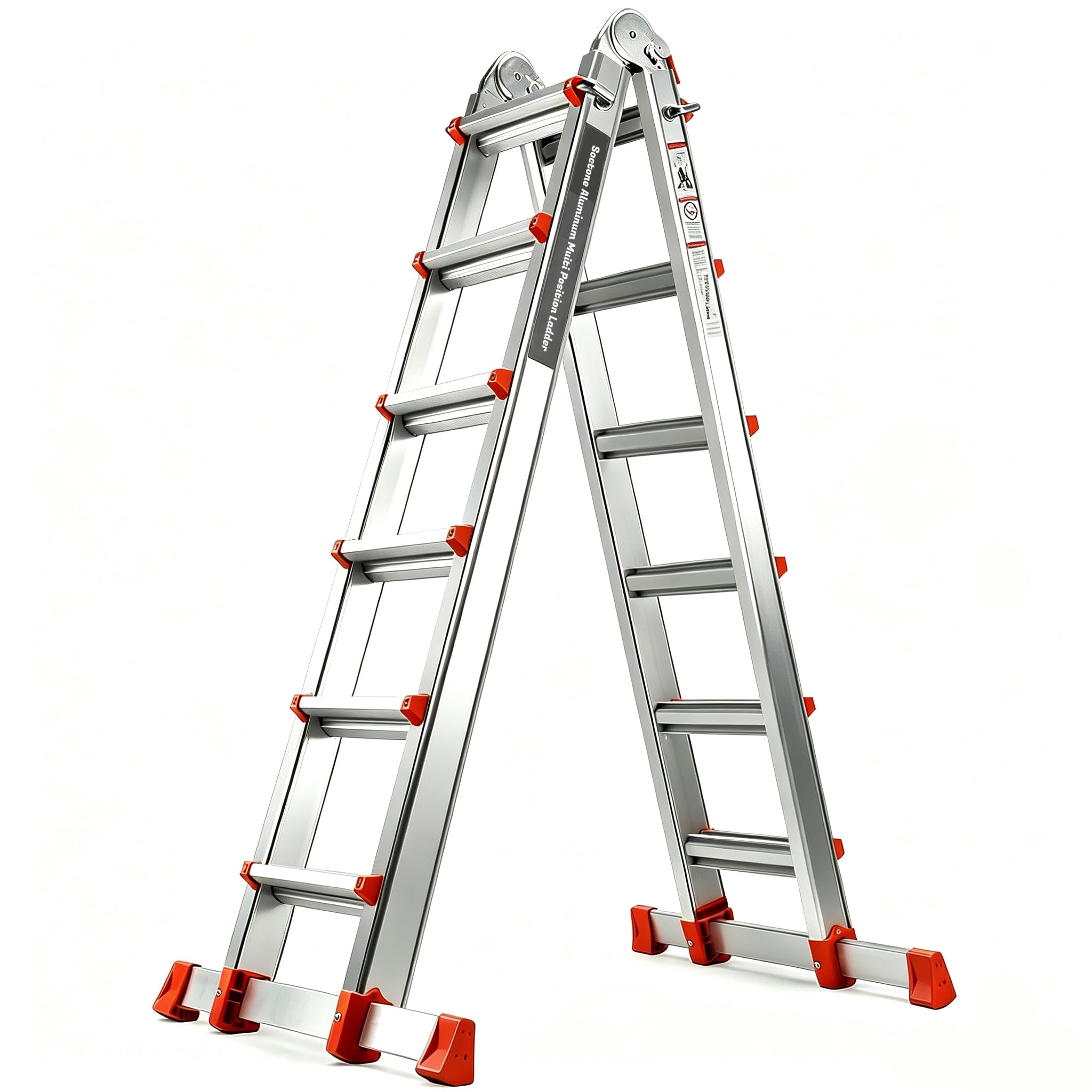 Soctone Ladder, A Frame Extension Ladder, 22.5 Ft Multi Position Ladder
