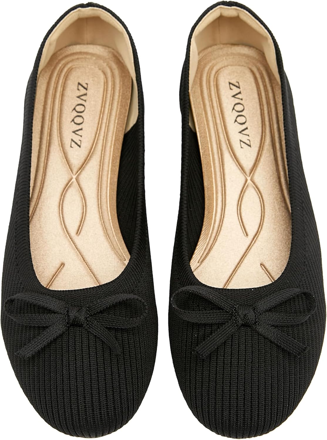 Women’s Flats Shoes Knit Mesh Ballet Flats with Bow Comfortable Round Toe Washable Dressy Flat