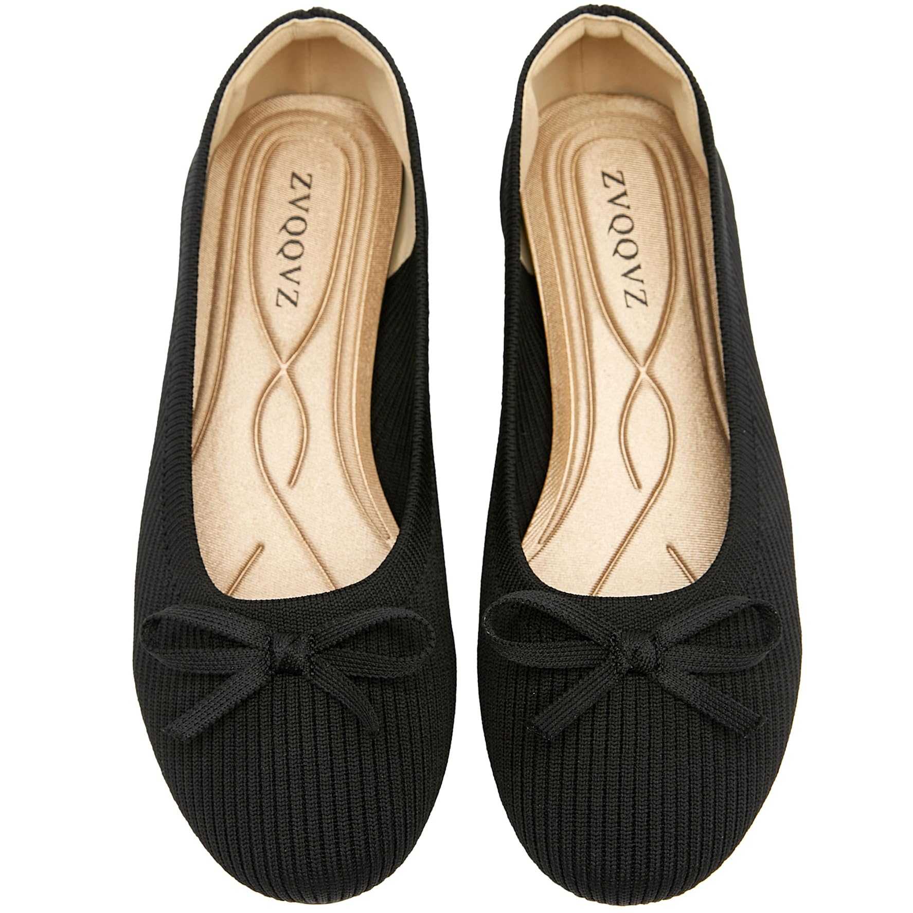 ZVQQVZ Women's Flats Shoes Knit Mesh Ballet Flats with Bow Comfortable Round Toe Washable Dressy Flat