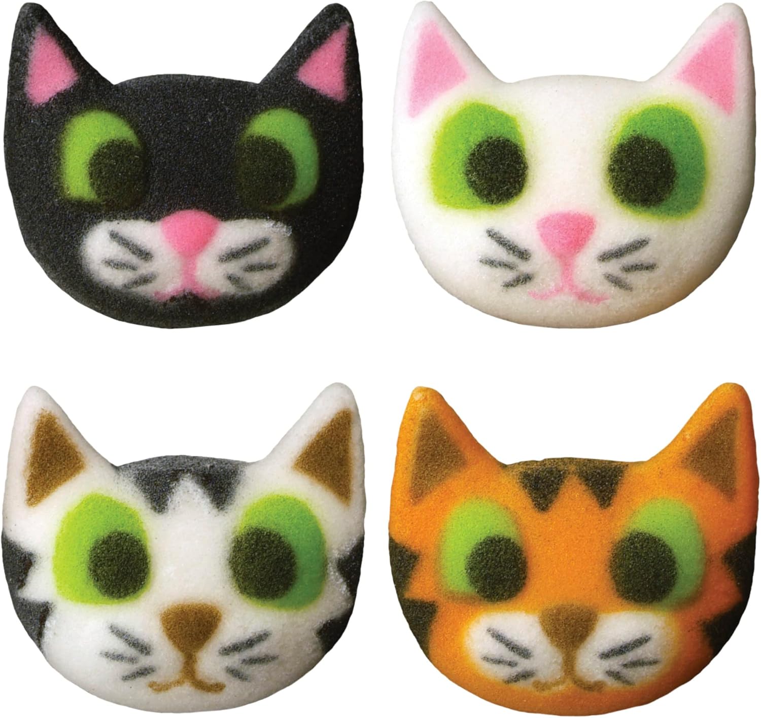 Lucks Dec-Ons Decorations Molded Sugar/Cup-Cake Topper, Kitty Assortment, 1.25 Inch, 96 Count