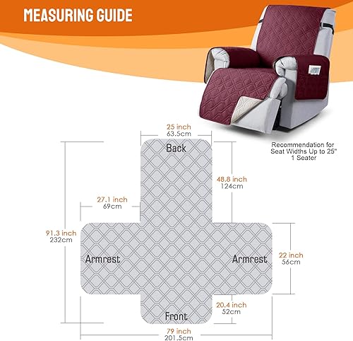 Miniatura 264 de VANSOFY Fundas 100% impermeables para sillas reclinables, antideslizantes, para sillas reclinables, protector de muebles, funda lavable con Negro