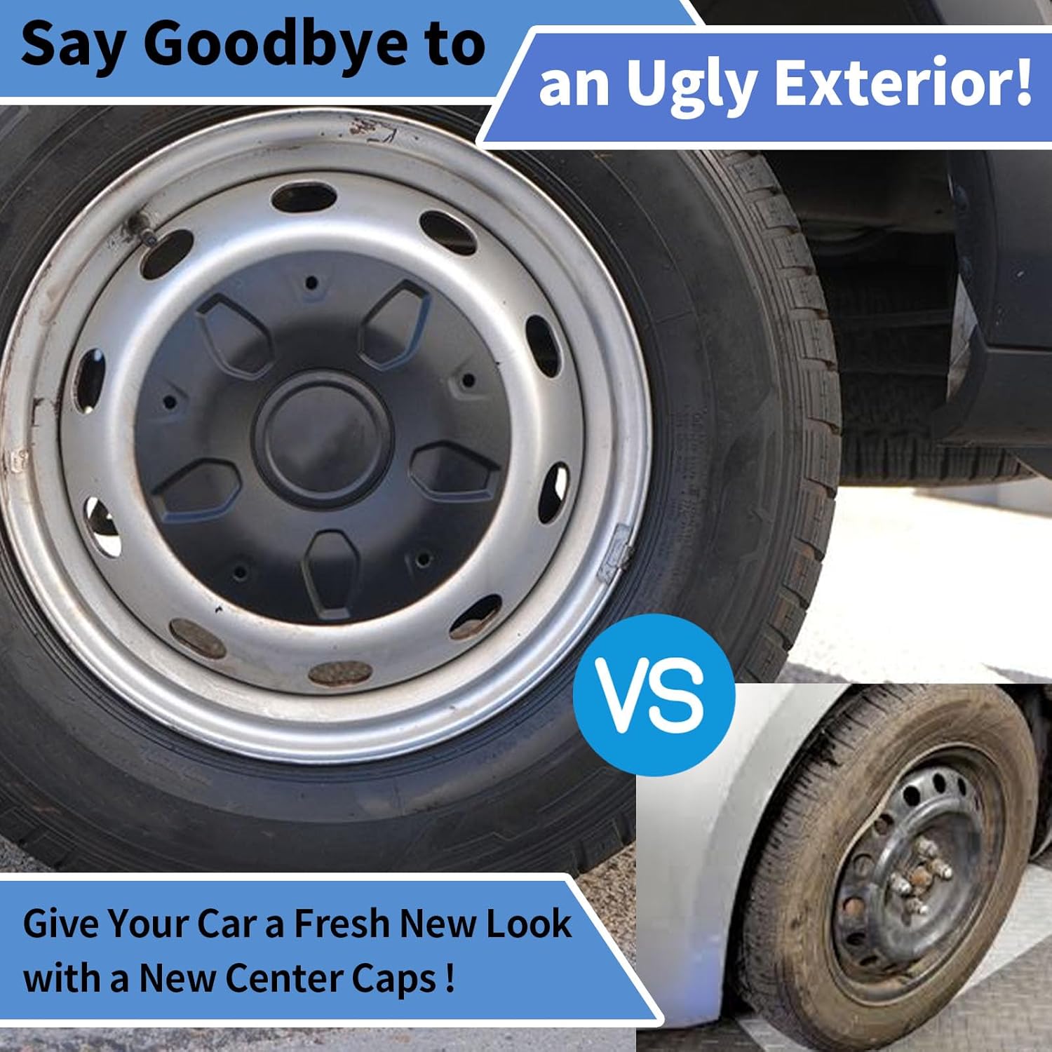 4Pcs Wheel Hub Center Cap Cover 16'' Wheel Center Caps Compatible with 2015-2026 Ford Transit 150/250/350/350 HD, Replace # CK4Z-1130-C, CK4Z1130C, BK21-1130-CA, BK211130CA