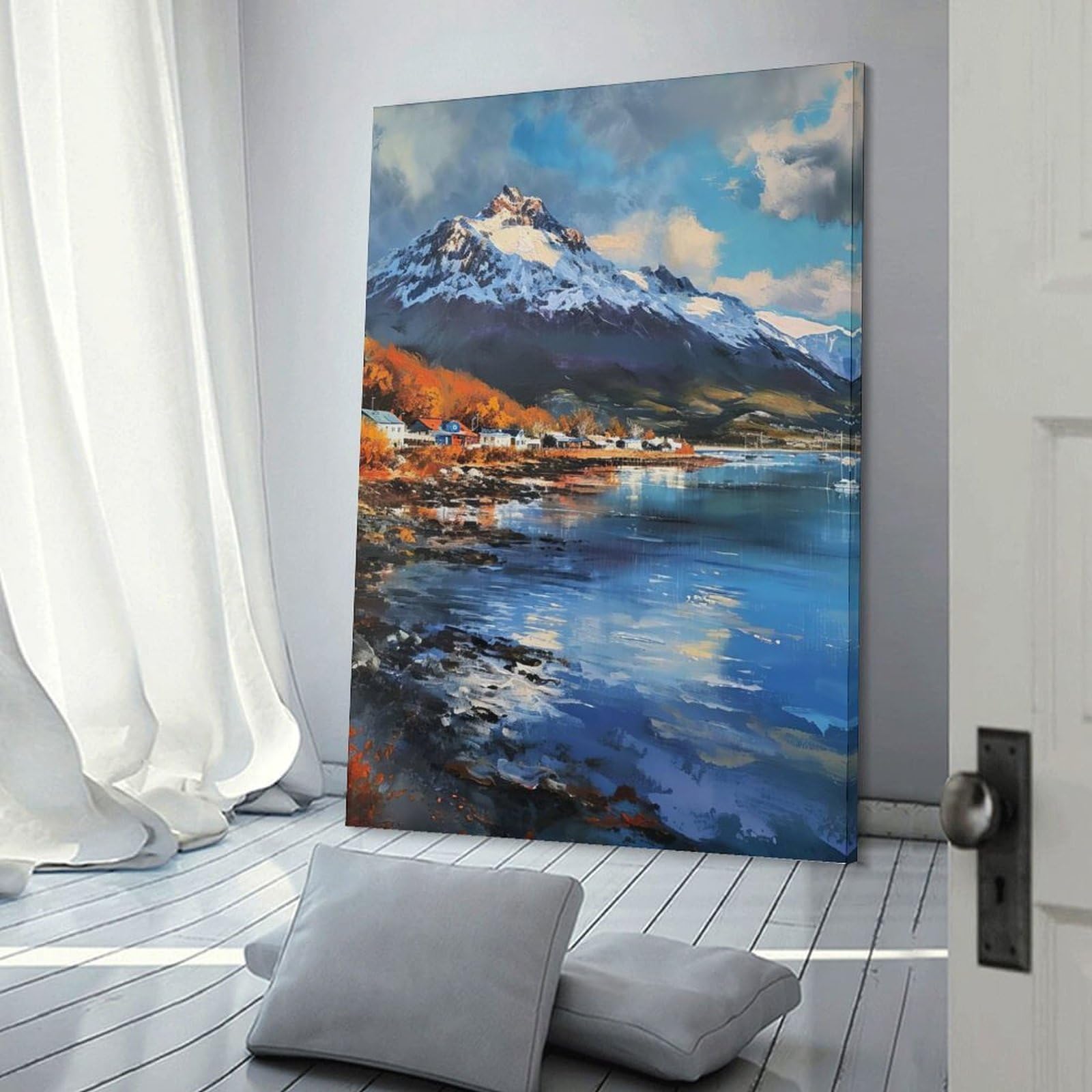 Junmoney Fuji Seaside Majesty Wall Art Print 24x36inch(60x90cm), for Art Walls, Layered Displays Or Homes, Wall Decor Suited to Curated Displays