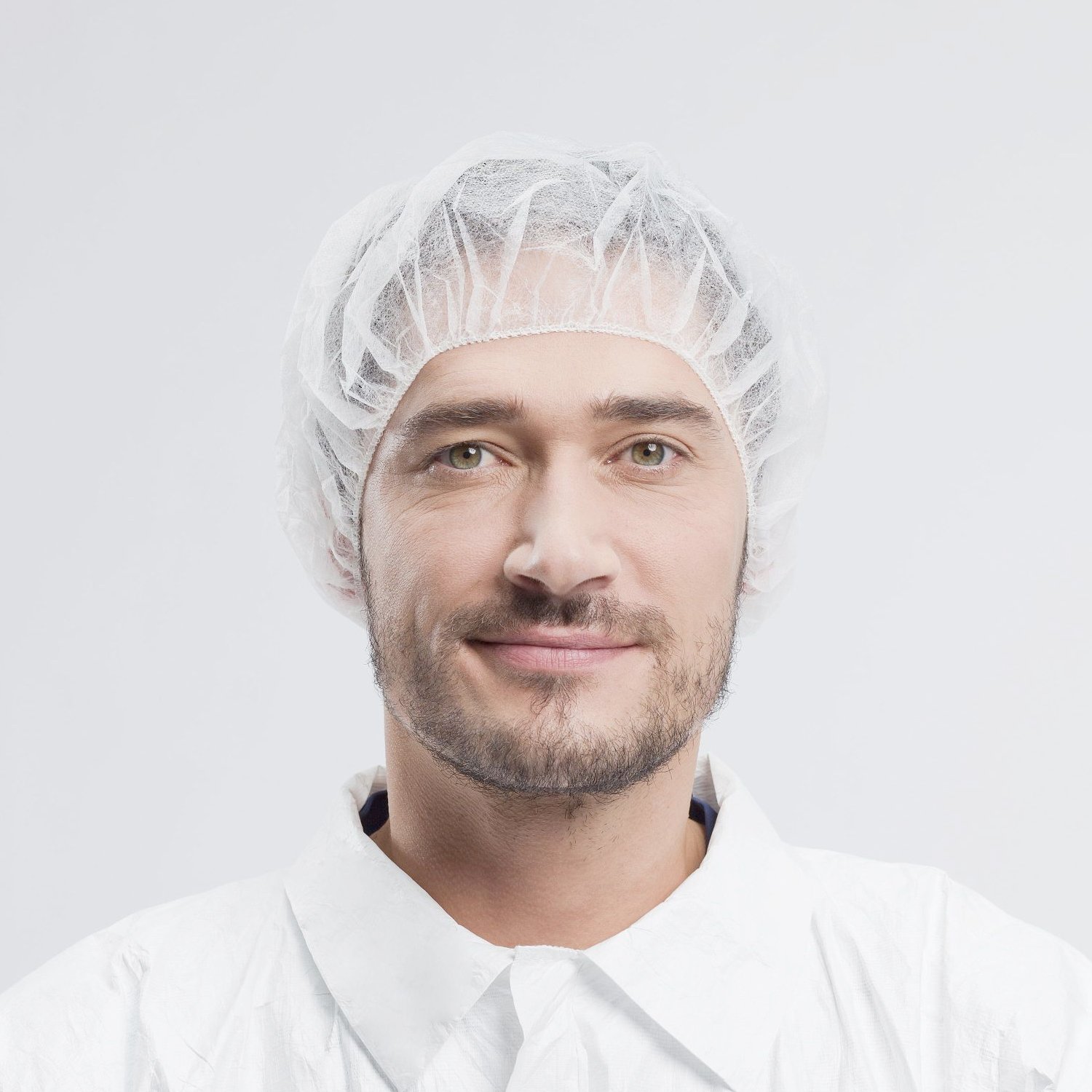 Gorro Desechable Redondo PP (Polipropileno) - Caja de 1000 Uds - Blanco - para Hostelería, Industria y Alimentación - CE
