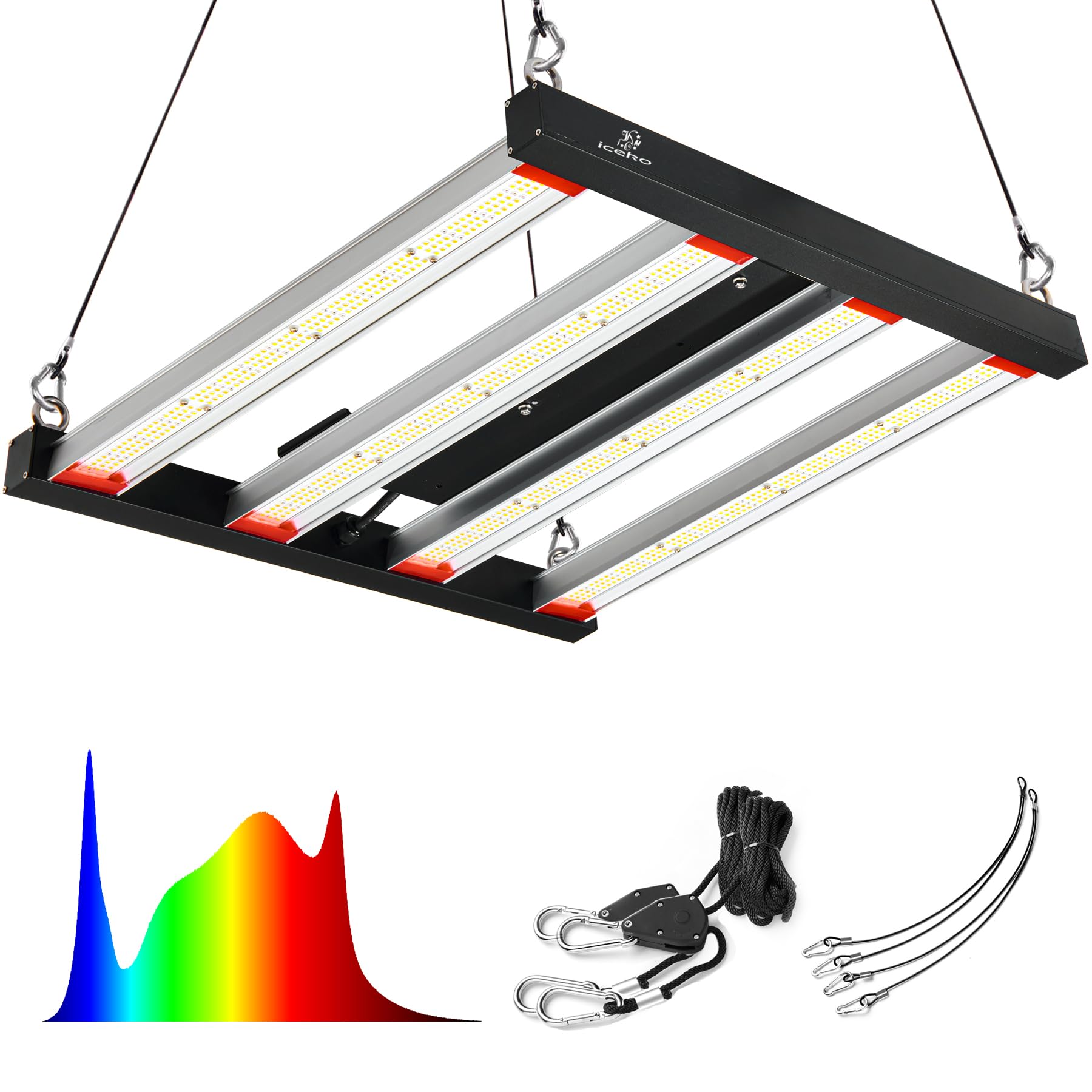 ICEKO 240W Lampada LED per Piante da Interno, Luce di Coltivazione a Spettro Completo 3x3ft, Grow Light per Indoor Veg e Bloom