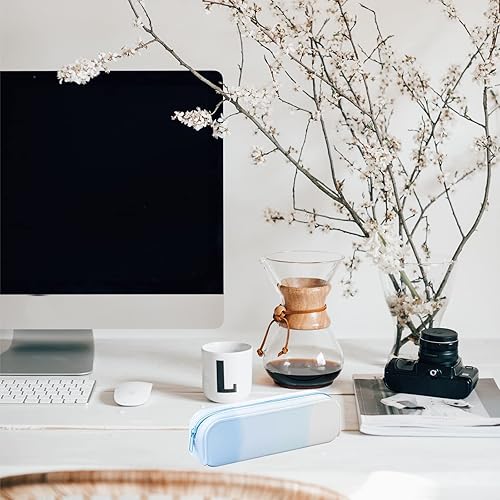 Miniatura 5 de Estuche para lápices, colorido de silicona impermeable, bolsa estética, ligera y portátil, elegante y pequeña bolsa de oficina para adultos, mujeres