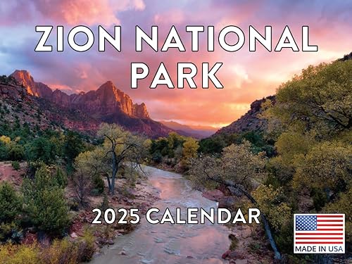 Calendario mensual de pared 2025 del parque nacional Zion, 12 meses, fabricado en los Estados Unidos