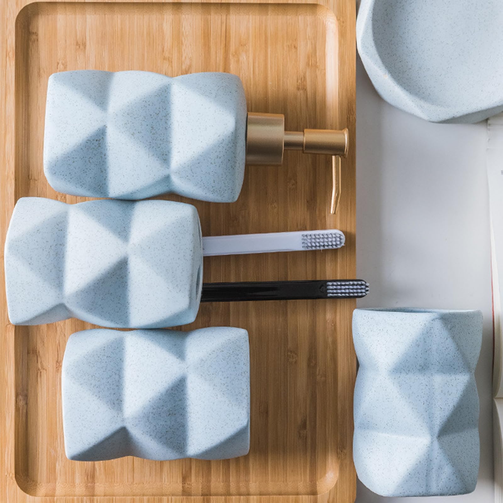Juego de 4 accesorios de baño para cepillo de dientes, accesorios para el hogar para niños, niñas, niños, viajes al aire libre, dispensador de jabón