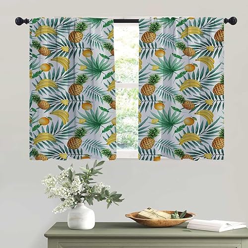 Miniatura 1 de Cortinas de acuarela para Ventanas de Cuarto con bolsillo para cortinero para sala divisor de habitaciones, 55 pulgadas de ancho por 45 pulgadas de