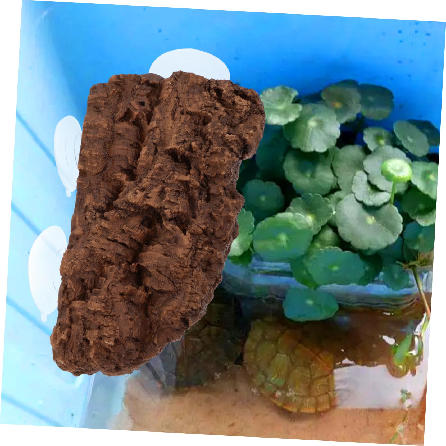 Happyyami Plataforma de Resina para Tortugas, Rampa para Bañarse para Terrario, Adorno de Acuario para Reptiles