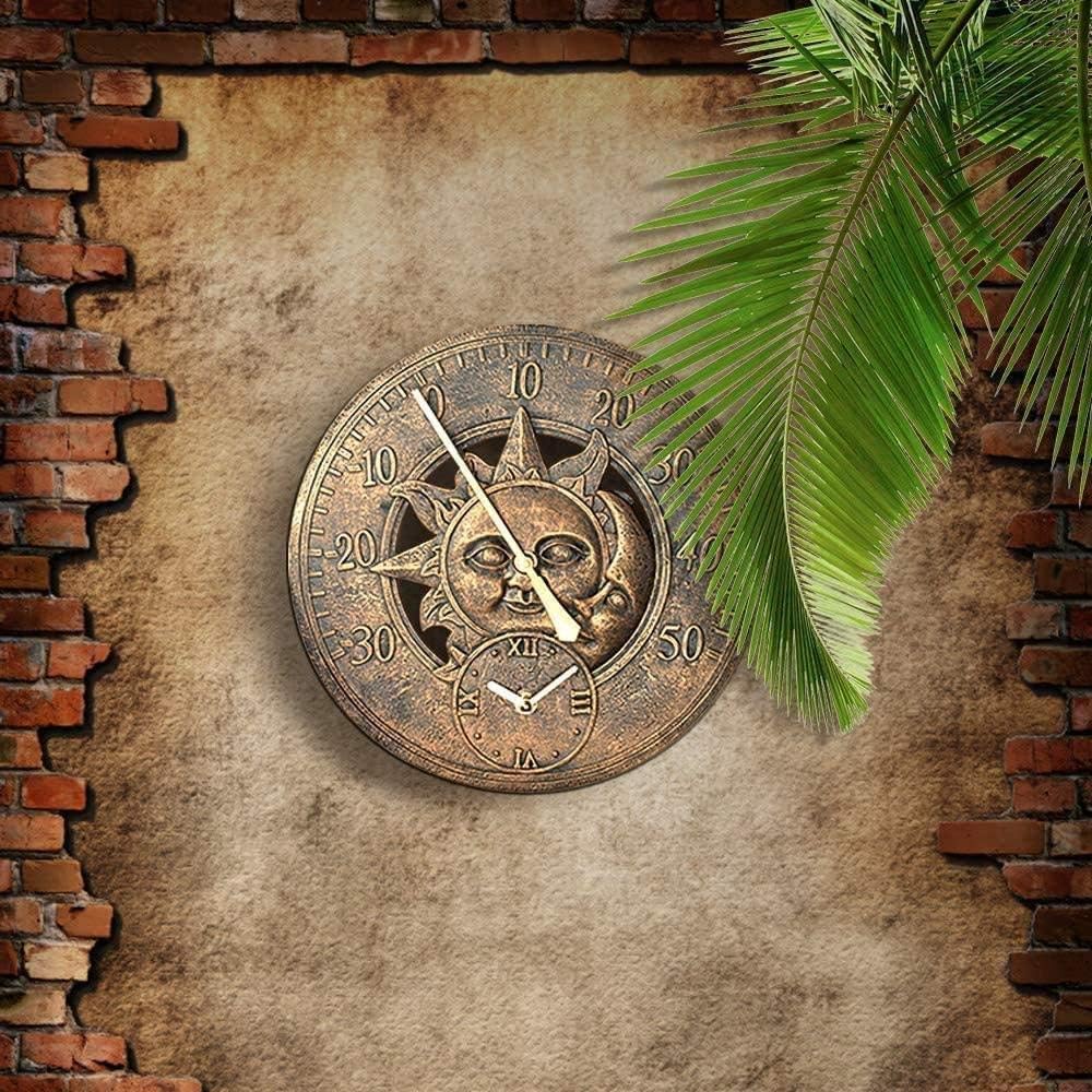 Outdoor Clocks Outdoor Double Sided Wall Clock Non-Ticking Battery Operated Clock Wall Decorative Wonderful Housewarming Gift Ideal for Indoor or Outdoor