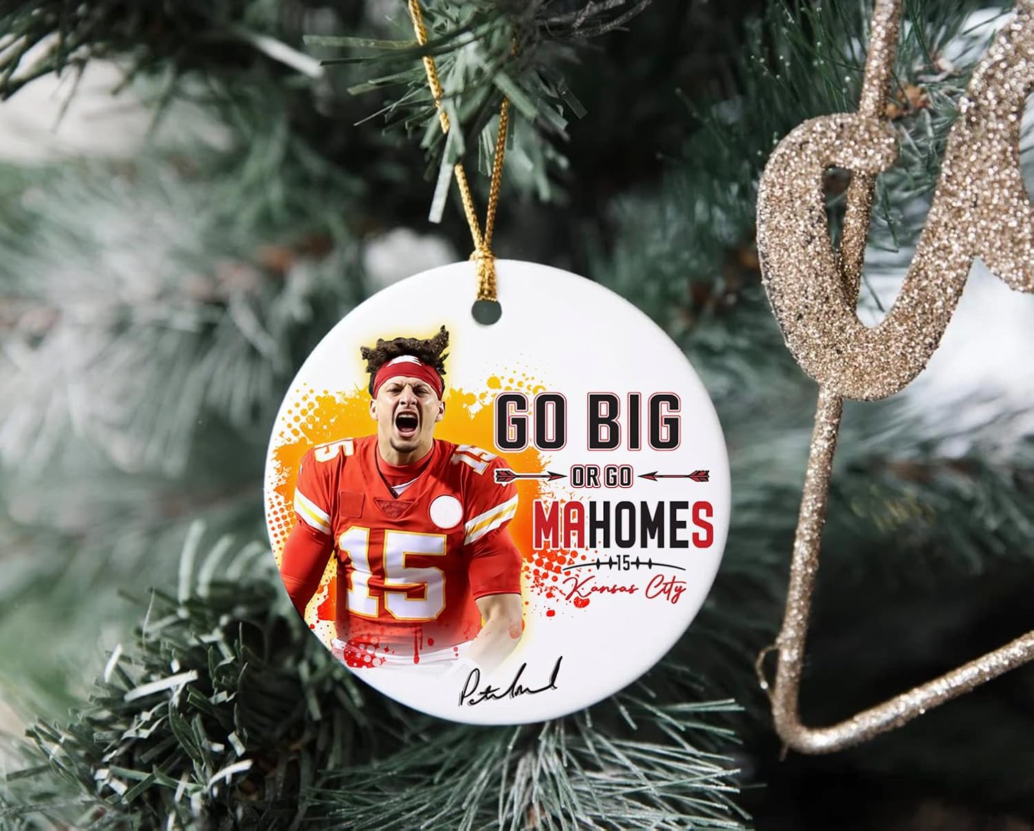 Mahomes Christmas Ornaments Home Decoration Patrick - Go Big Or Go Mahomes - Birthday, for Football Fans - Image 2