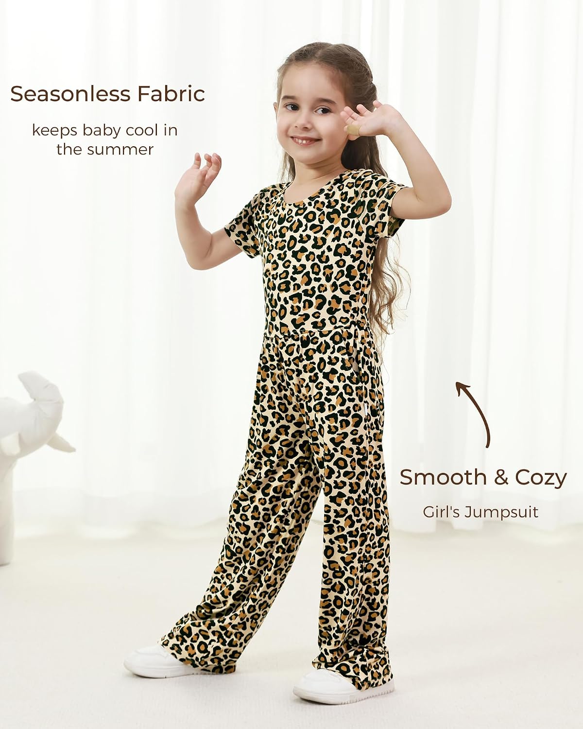 Toddler Girls Jumpsuits Sleeveless Long Pants Baby Girl Romper Wide Leg Summer Viscose from Bamboo Outfits