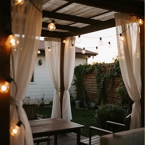 Miniatura 19 de RTTY Tira de luces LED G40 para exteriores de 150 pies, con 75 bombillas de globo de plástico, inastillables, impermeables, conectables, para colgar